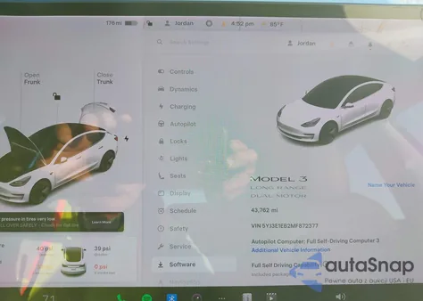 2021 Tesla Model 3 Long Range Dual Motor All-Wheel Drive z USA, uszkodzony, nr VIN 5YJ3E1EB2MF872377
